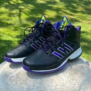 Dwight Howard D Light Basketball Sneakers Purple and Black w/ Iridescent Tongue